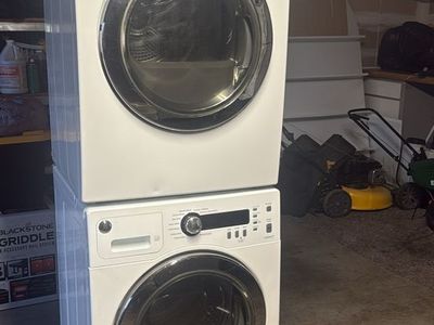 GE Front Load Washer & Dryer Stackable Set - White, Electric