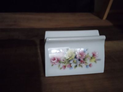 Vintage The Indispensable Dispenser Ceramic Floral Napkin Holder Made in W-Germany