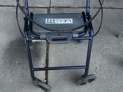 Dolomite Rollator Walker - Blue Folding Mobility Aid with Seat and Brakes