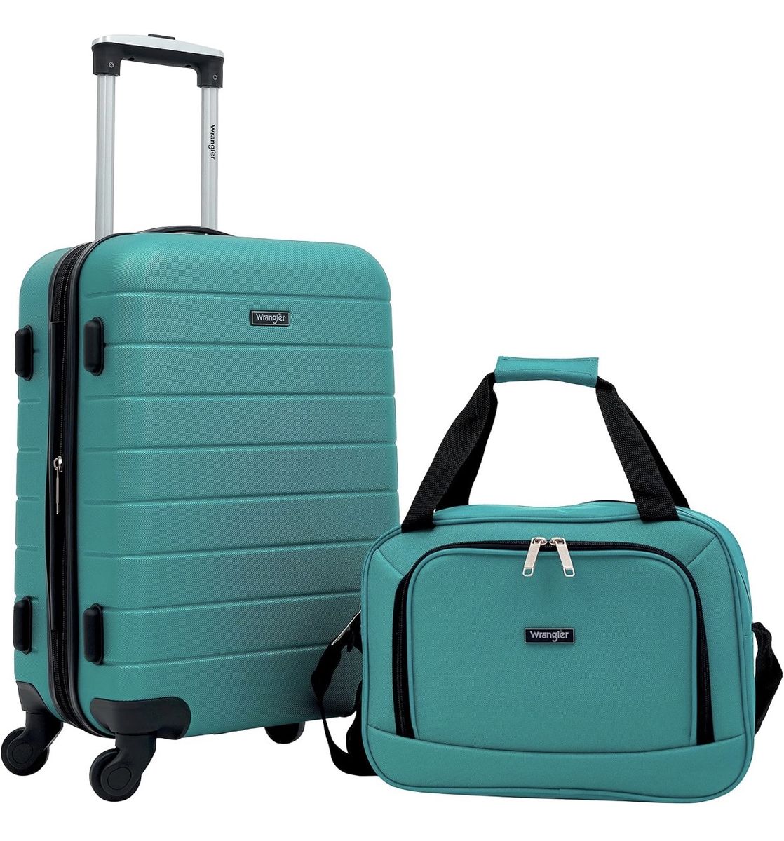 Wrangler Smart Spinner Carry-on Luggage Set with Cup Holder and USB Port - Teal