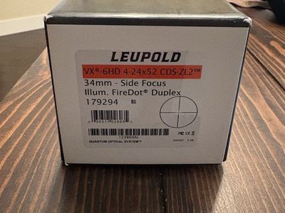 Leupold VX-6HD 4-24x52 CDS-ZL2 Side Focus FireDot Duplex Scope