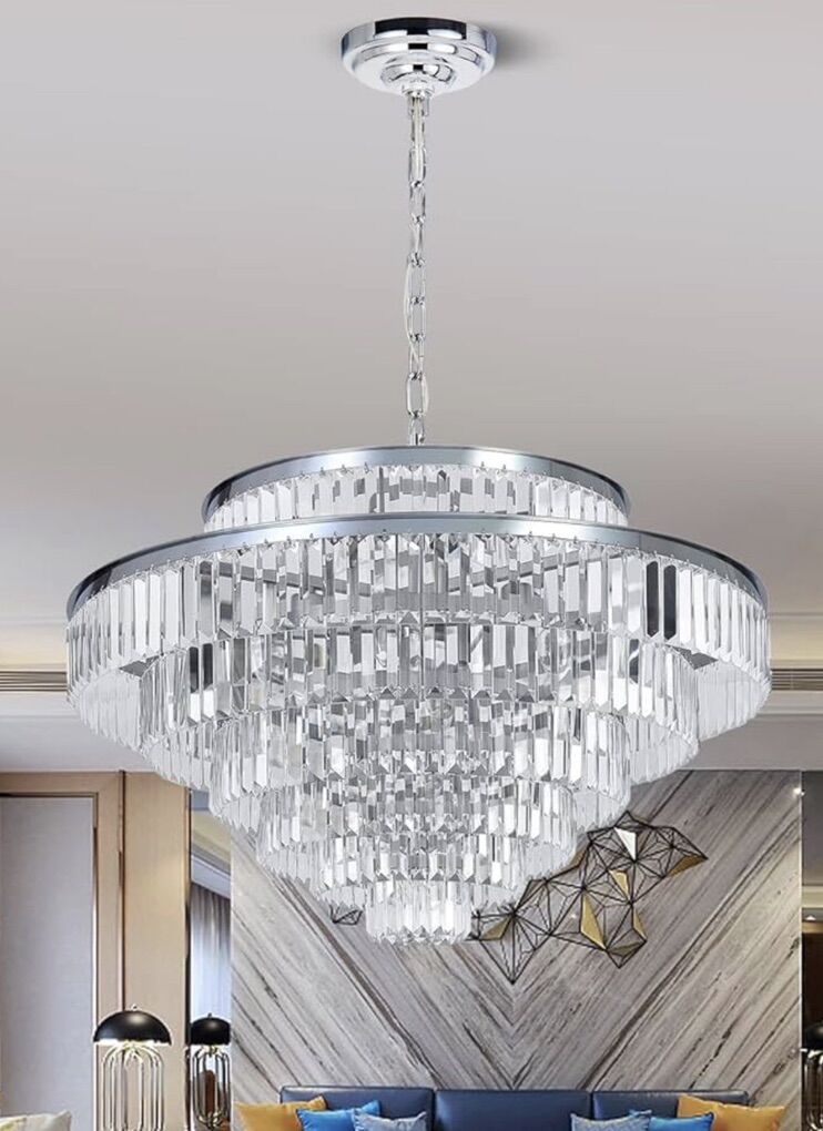 39 Inch Chrome Chandelier