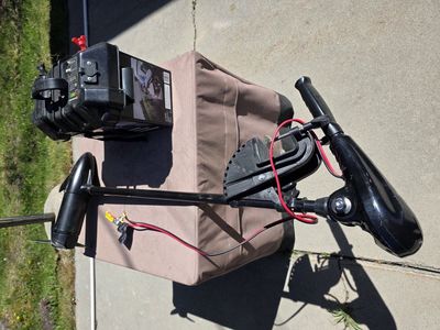 Newport Vessels trolling motor, battery, and battery box