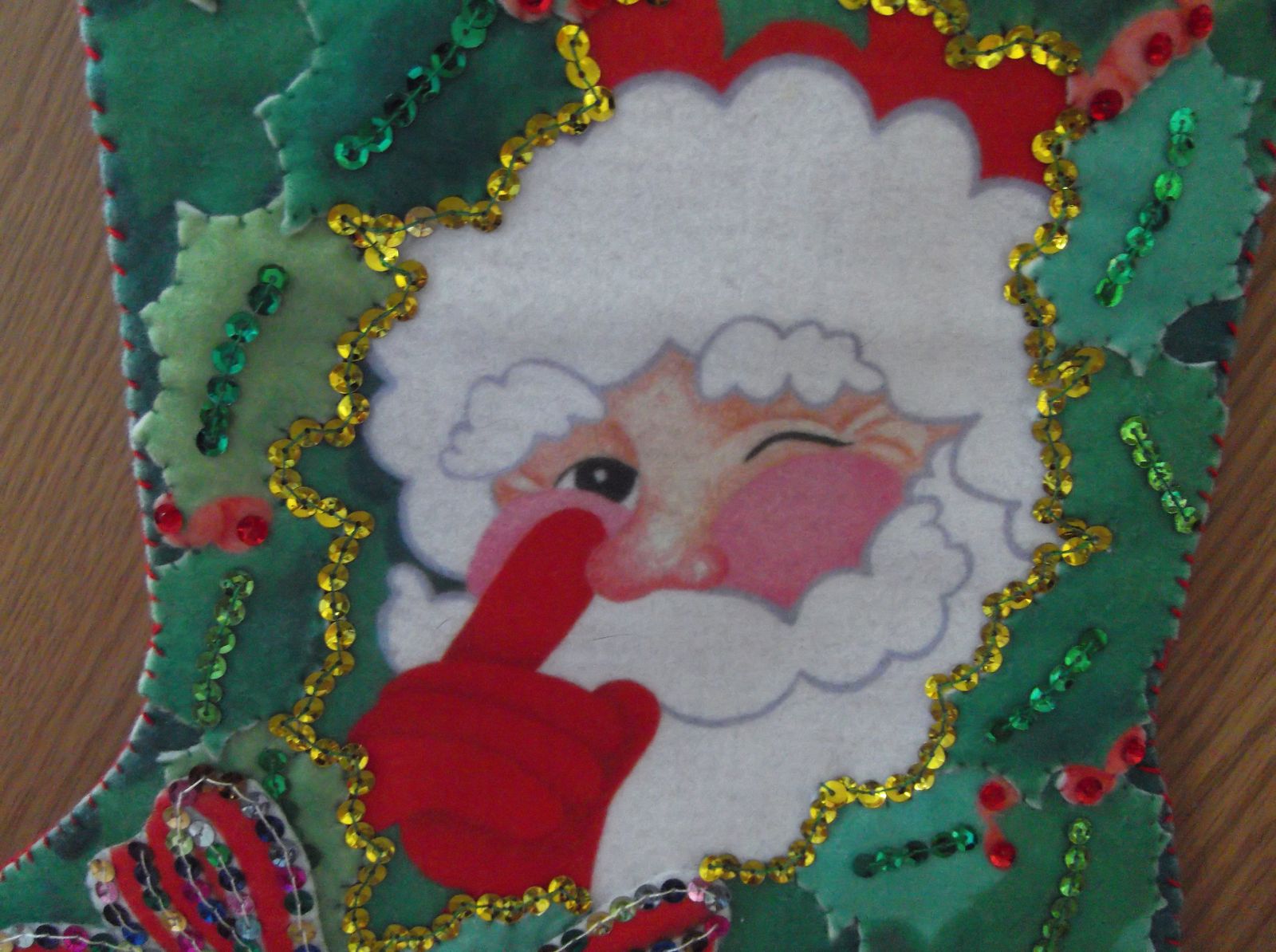 Christmas Wreath Santa stocking