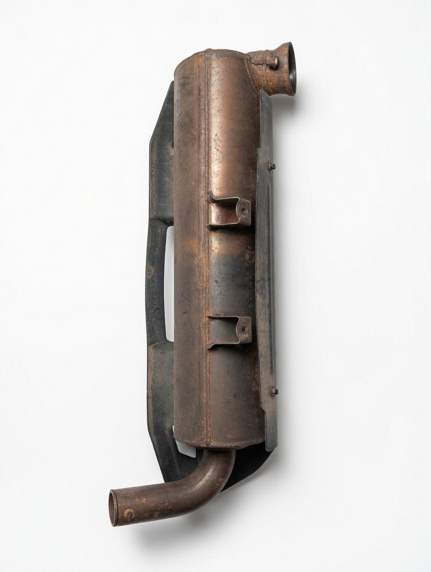 Polaris RZR 900 XP muffler and heat shield assembly