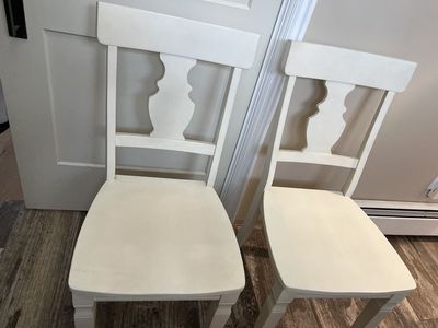 Two Off White Kitchen Chairs