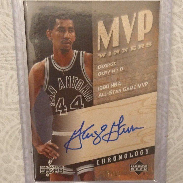 George Gervin 2006-07 Upper Deck NBA Chronology MVP Winners Autograph /50 Rare AUTO!