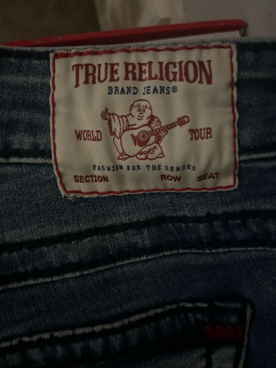 True Religion Brand Jeans - World Tour, Fashion For The Senses, Blue Denim, Size 36 Mid Rise Super Skinny