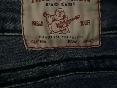 True Religion Brand Jeans - World Tour, Fashion For The Senses, Blue Denim, Size 36 Mid Rise Super Skinny