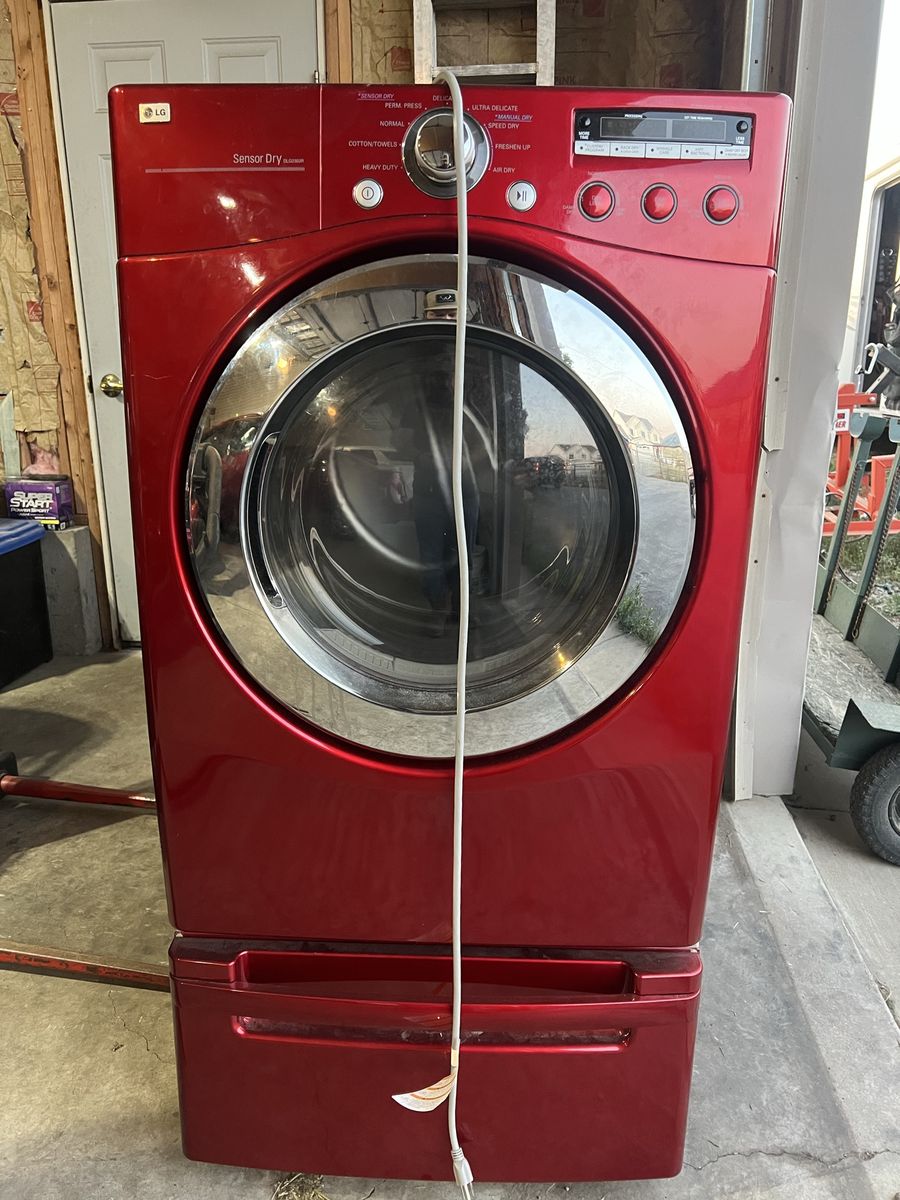 LG DLG2302R Red Front Load Gas Dryer with Sensor Dry - 22.5lb Capacity