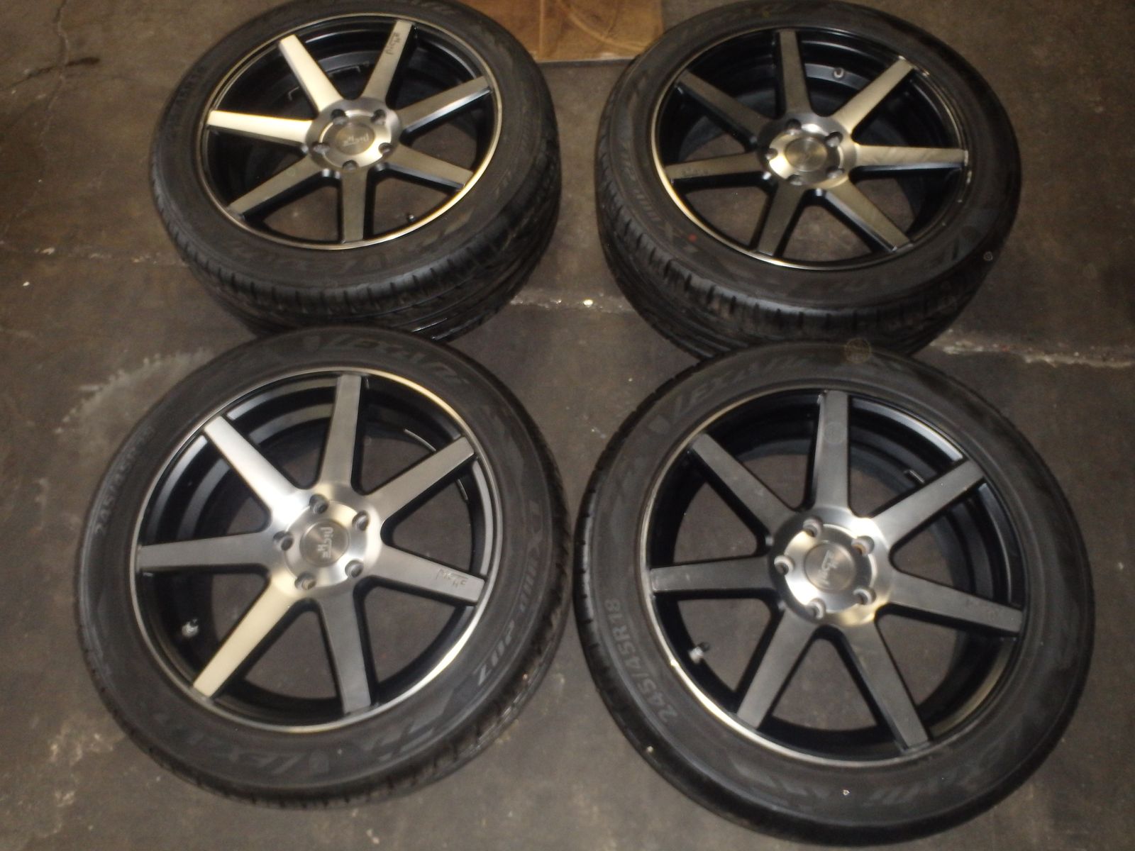 SET OF USED 18" NICHE WHEELS 5X114 AND TIRES 245/45R18