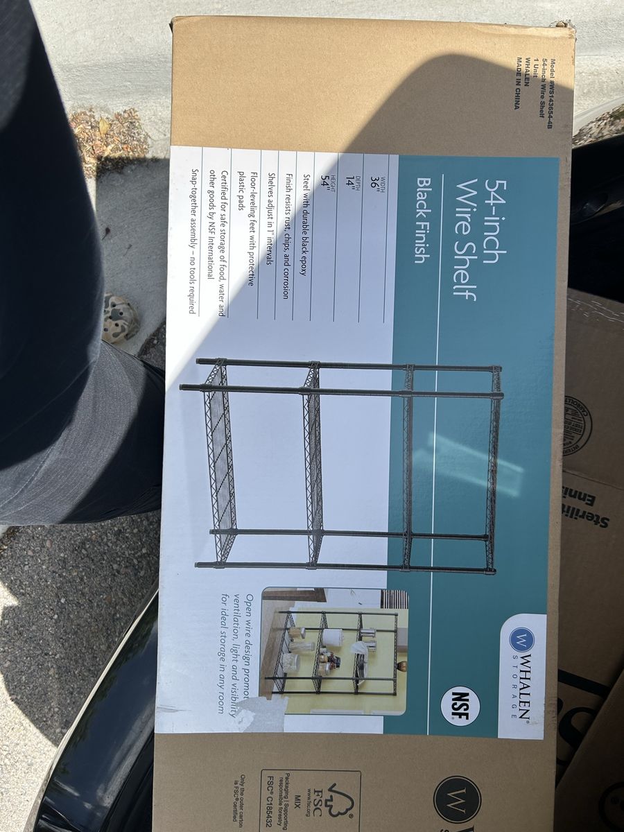 Adjustable wire Shelves, Tool free assembly, Black