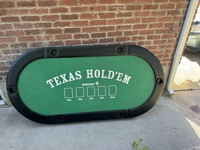 Sportcraft Texas Hold 'Em Folding Poker Table Top with Cupholders, Green Felt