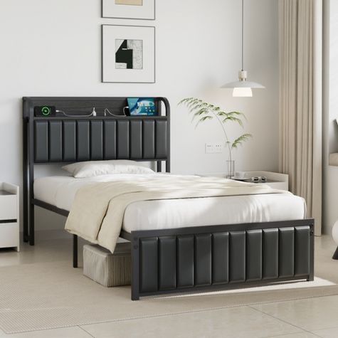 Brand New Twin Size Black Metal Frame Platform Bed Frame
