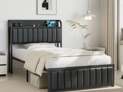 Brand New Twin Size Black Metal Frame Platform Bed Frame