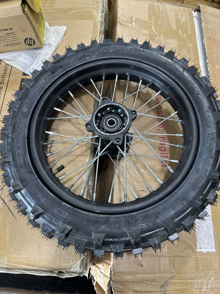 New 14" Front & 12" Rear Pit Bike Dirt Bike Wheel Assembly Set - Complete