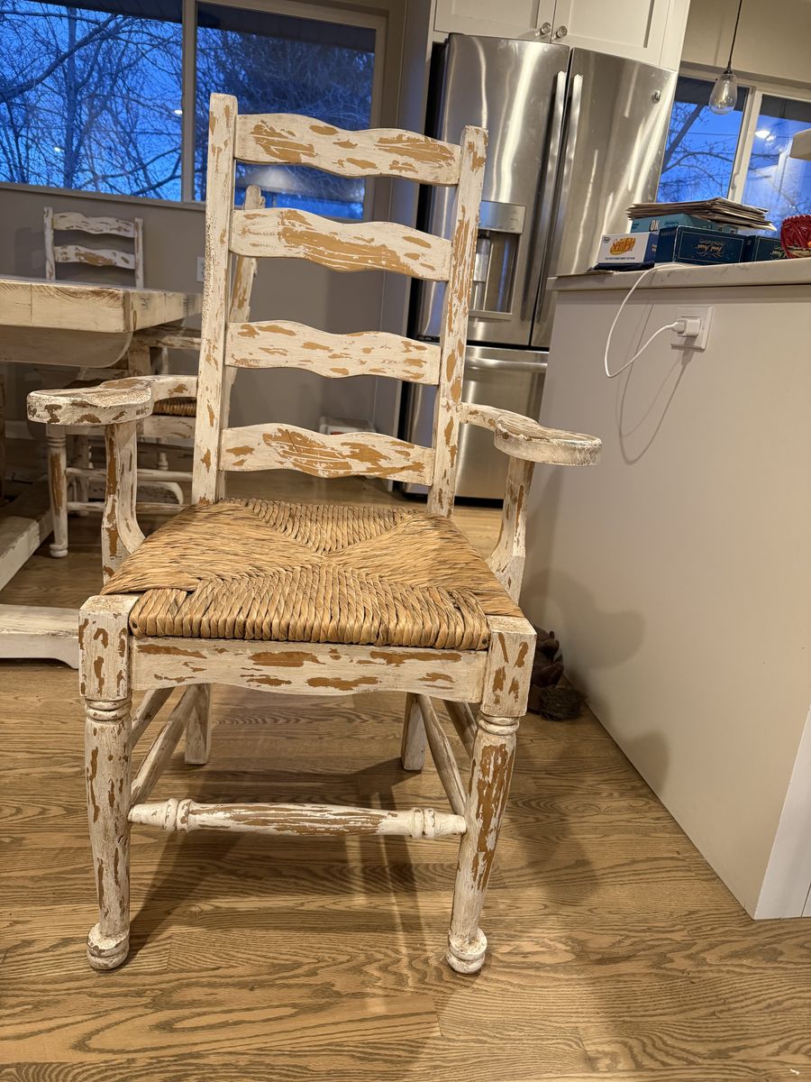 8 ladder back chairs (table included)
