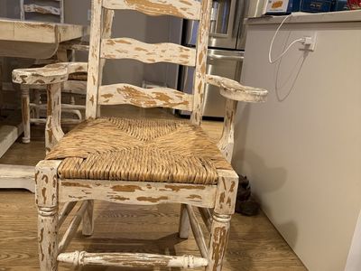 8 ladder back chairs (table included)