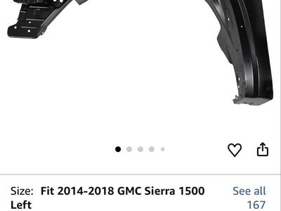Brand new! Front Fender Left Driving Driver Side Compatible with 2014 2015 2016 2017 2018 GMC Sierra 1500