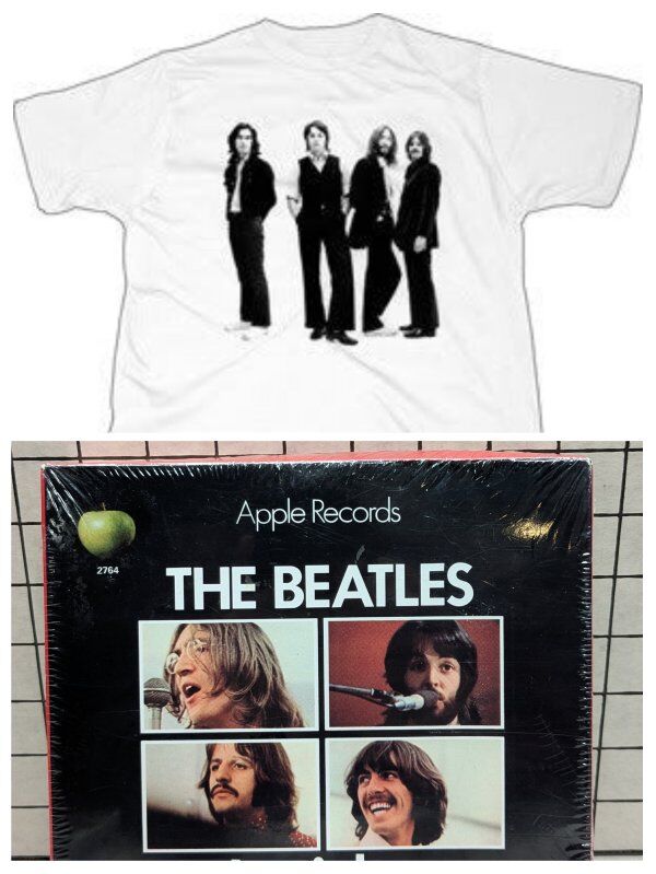 Beatles vinyl record and t-shirt gift box
