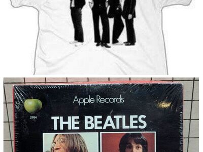 Beatles vinyl record and t-shirt gift box