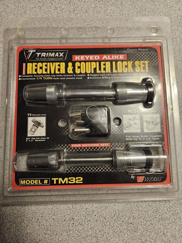 Trimax Receiver Hitch and Coupler Lock Set
