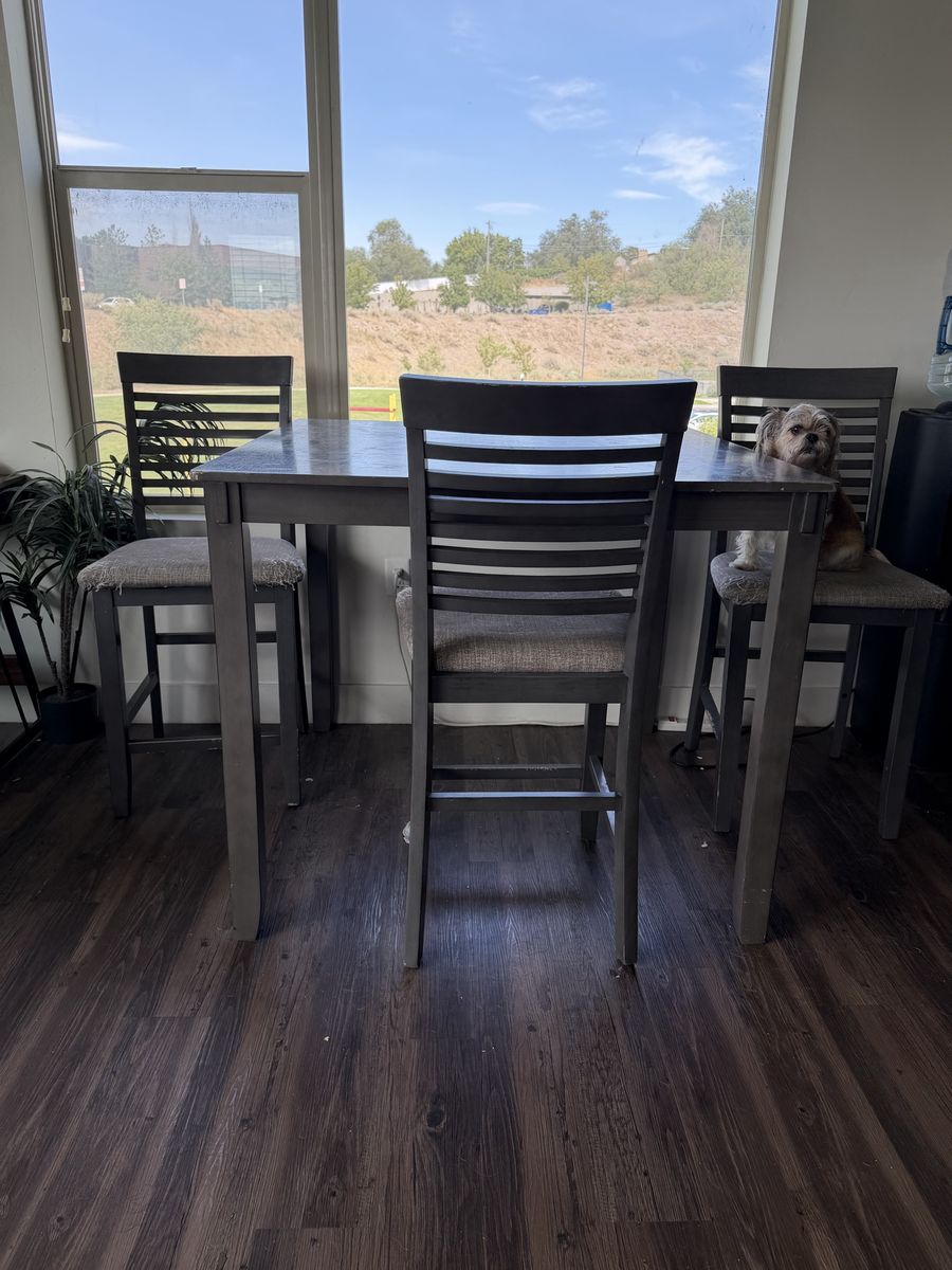 Gray Dining Table Set with Chairs