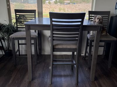 Gray Dining Table Set with Chairs