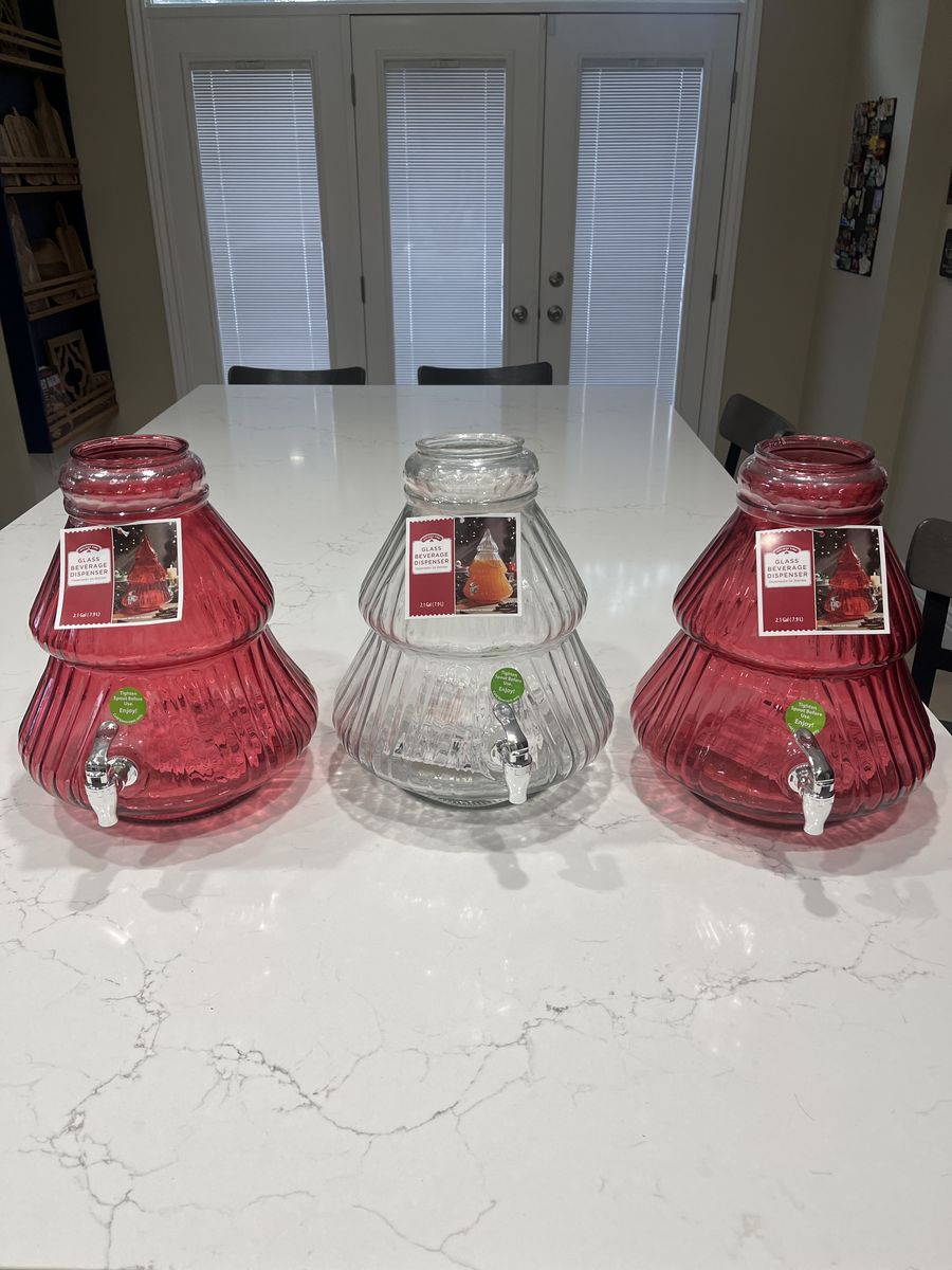 Christmas Glass beverage dispenser 