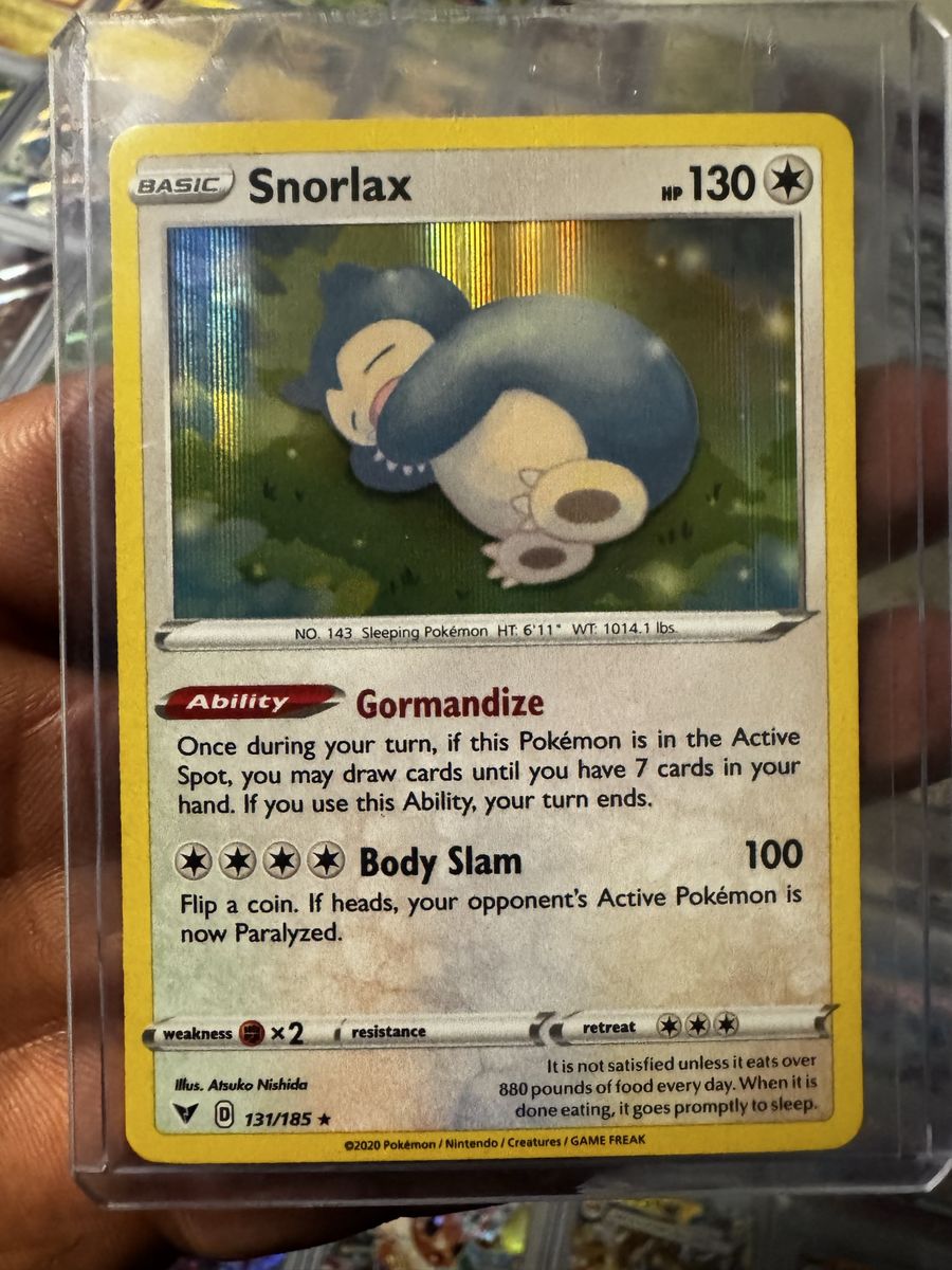 Pokemon Card Snorlax 131/185 Holo Rare Basic 130 HP
