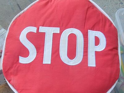 Large red stop sign throw pillow