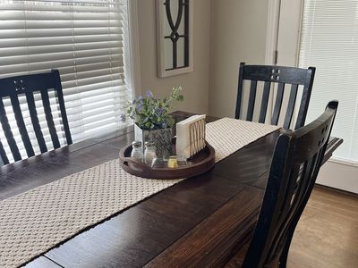 Dining Table - Dark Wood Finish, Extendable
