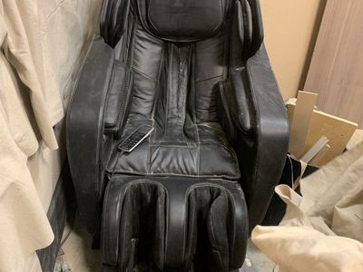 Infinity Full Body Massage Chair - Black Leather, Reclining with Remote Control