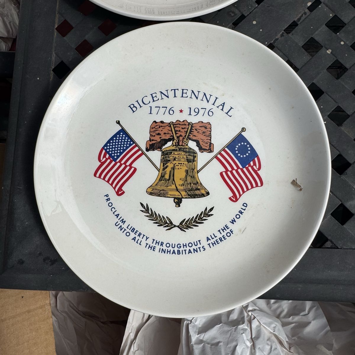 Vintage Bicentennial 1776-1976 Liberty Bell Commemorative Plates Set of 2