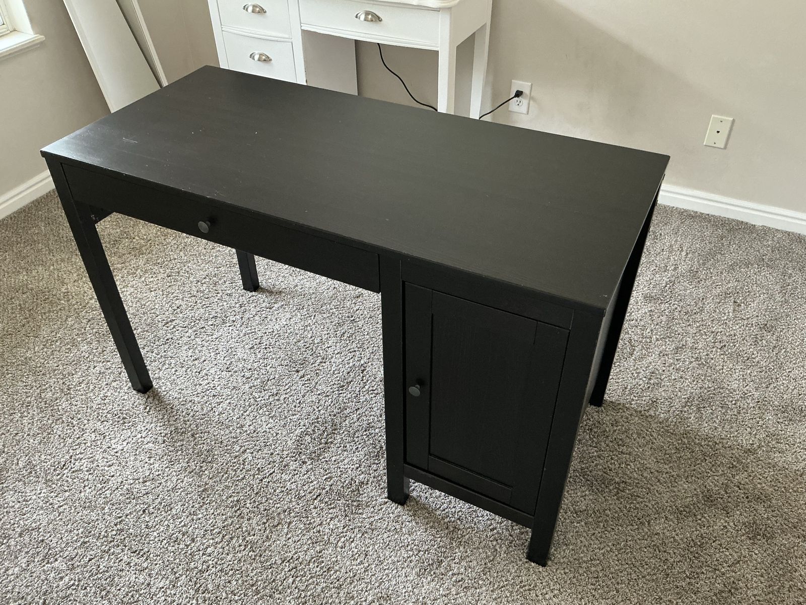 Sleek Black Wood Office Desk