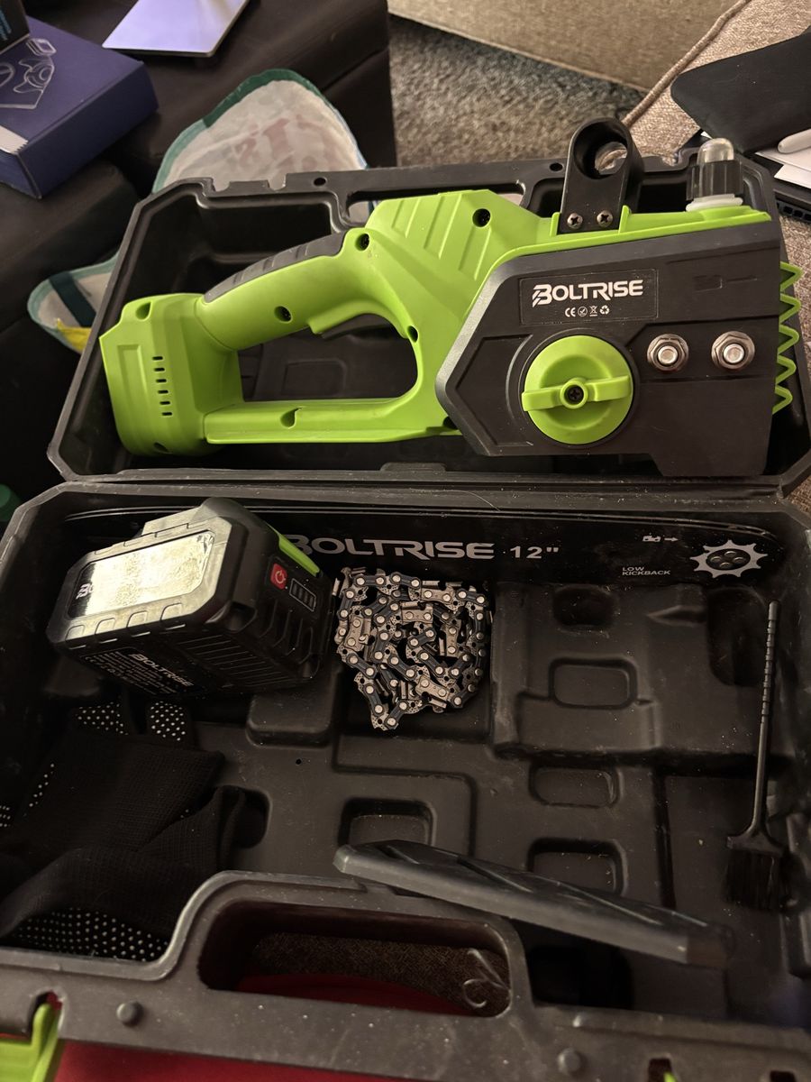 BOLTRISE 12" 21V Li-Ion Battery Cordless Electric Mini Chainsaw with Case