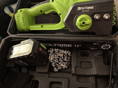 BOLTRISE 12" 21V Li-Ion Battery Cordless Electric Mini Chainsaw with Case