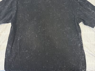 Chrome Angels Acid Wash Black Crewneck T-Shirt Size Medium