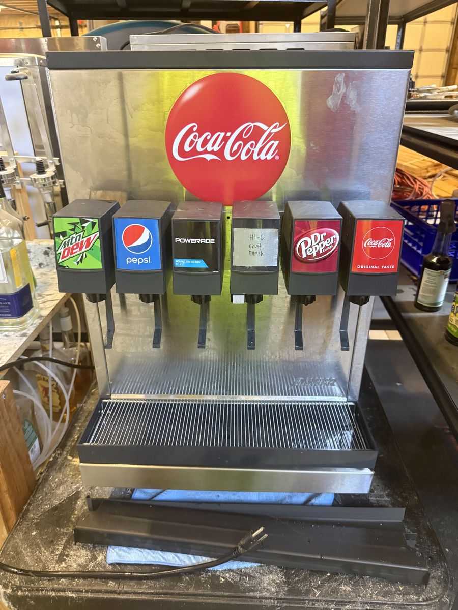 Pepsi, Mountain Dew, Coke 6-Flavor Soda Fountain Machine with Syrup Lines & Carbonator & Pumps