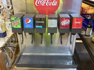 Pepsi, Mountain Dew, Coke 6-Flavor Soda Fountain Machine with Syrup Lines & Carbonator & Pumps