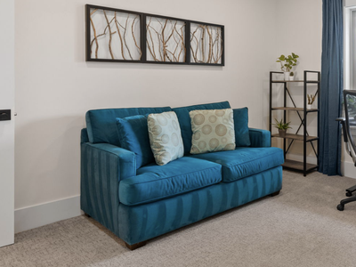 Teal Velvet Loveseat (Avery 61", Recessed Arm)