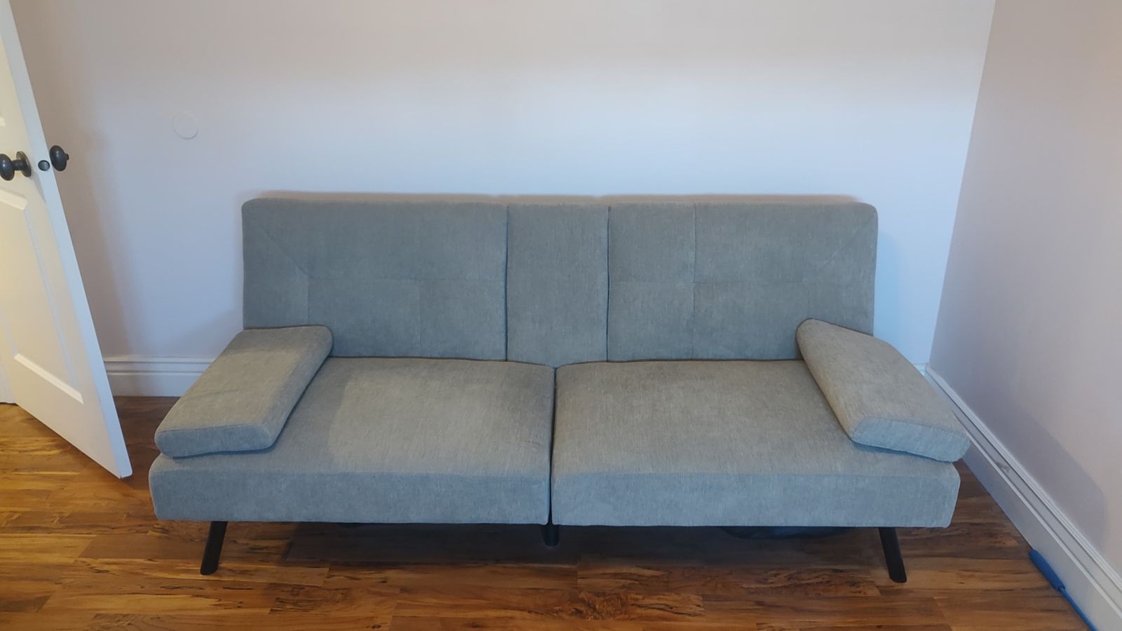 Gray/Beige Convertible Futon Sofa Bed