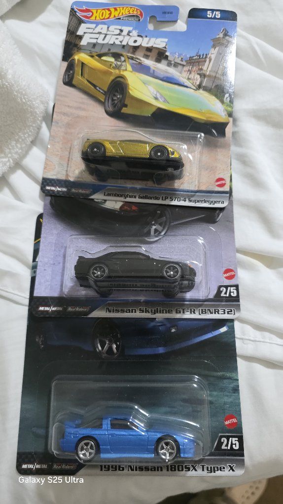 Hot Wheels Fast & Furious Premium Diecast Car Set: Lamborghini, Nissan Skyline, 180SX