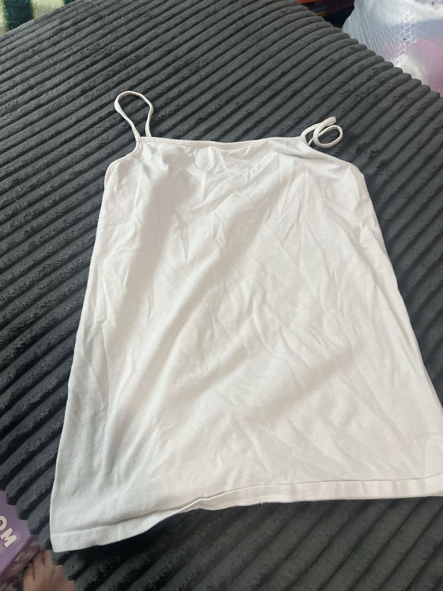Faded Glory White Spaghetti Strap Tank Top Size XL/XG (14-16)