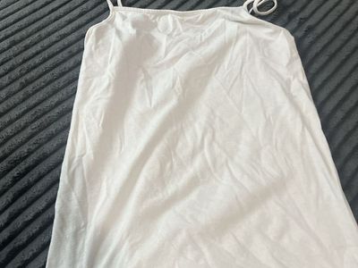 Faded Glory White Spaghetti Strap Tank Top Size XL/XG (14-16)