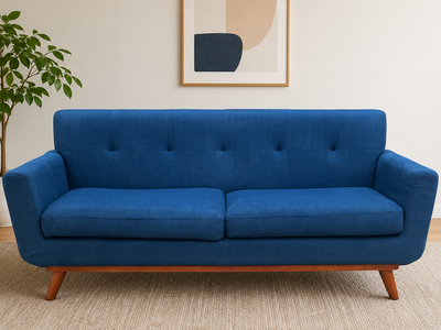 Blue Mid-Century Style Sofa Couch