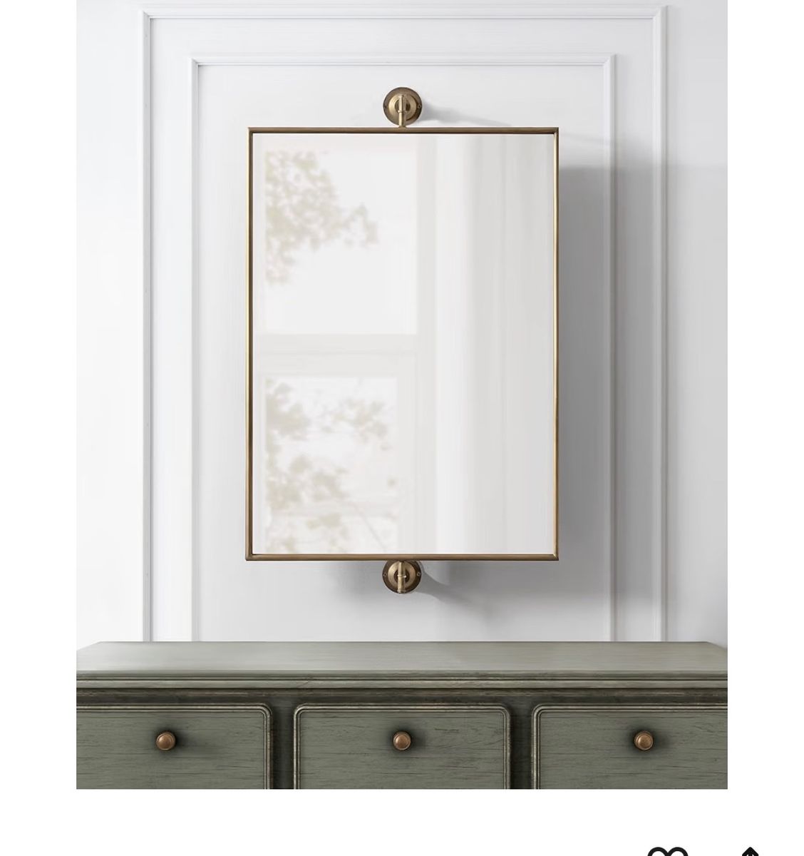 New, Kate and Laurel Darbridge Traditional Rectangle Pivot Mirror; 24 x 40; Antique Gold; Vintage Adjustable Rectangular