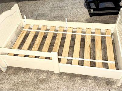 White Wood Pottery Barn Toddler Bed Frame - Good Condition