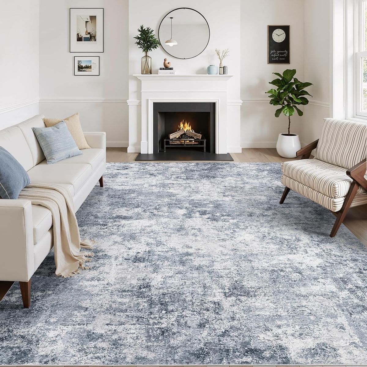 NEW 9x12 Modern Contemporary Abstract Rug Blue