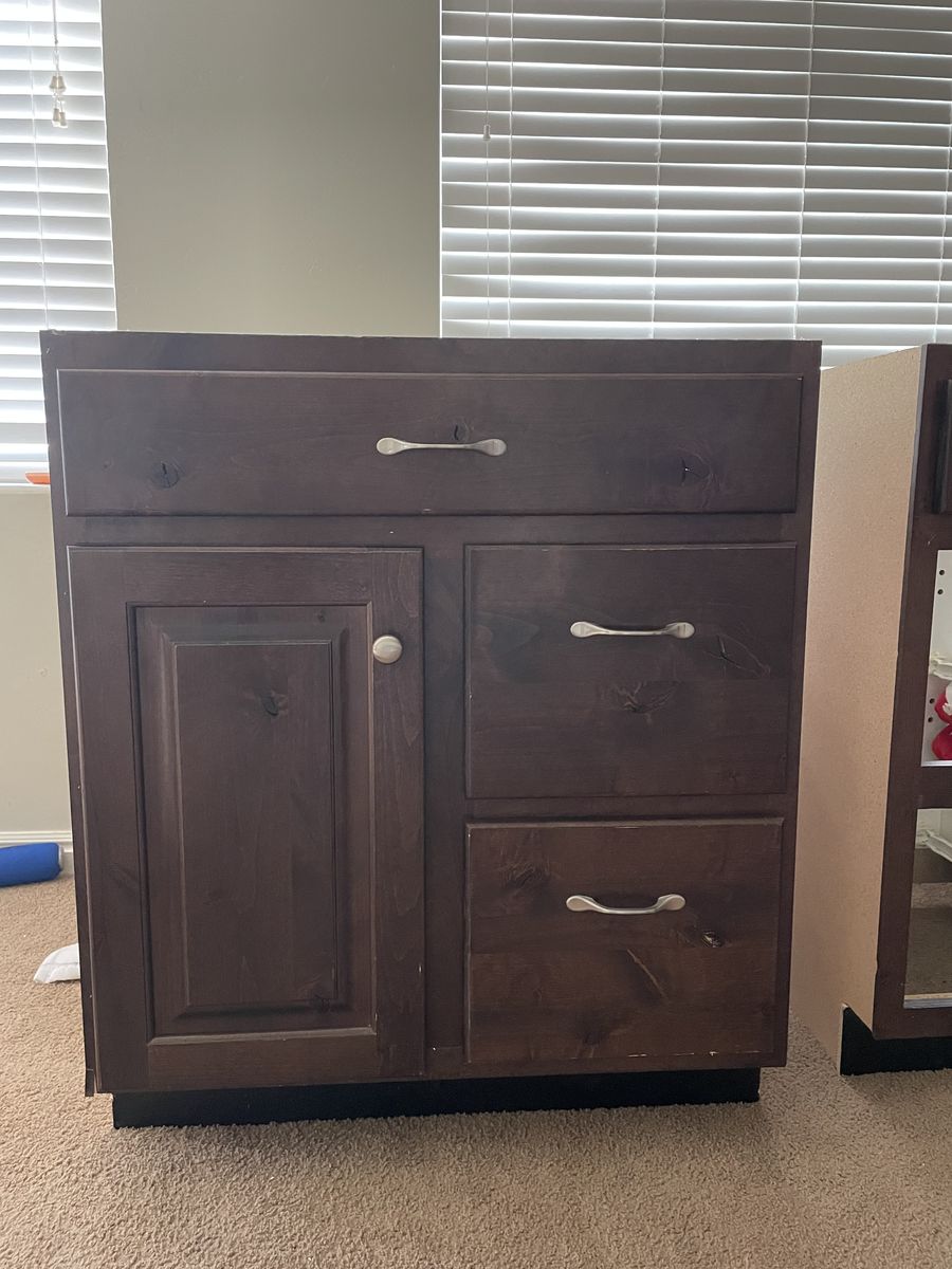 Bathroom vanity 30 in wide single or 60 in double